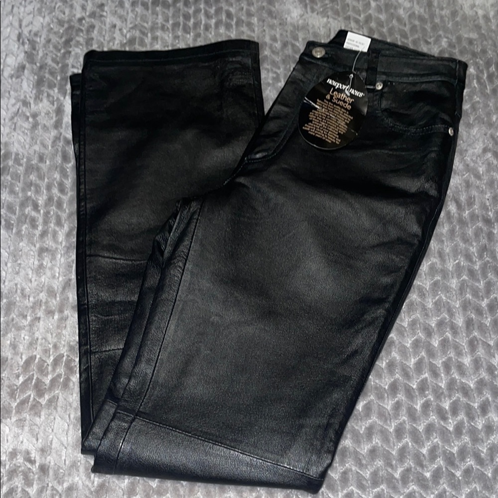 NWT‎ Newport News Black Leather Lined Pants. Size 6T.  6 Tall.  Riding Pants.